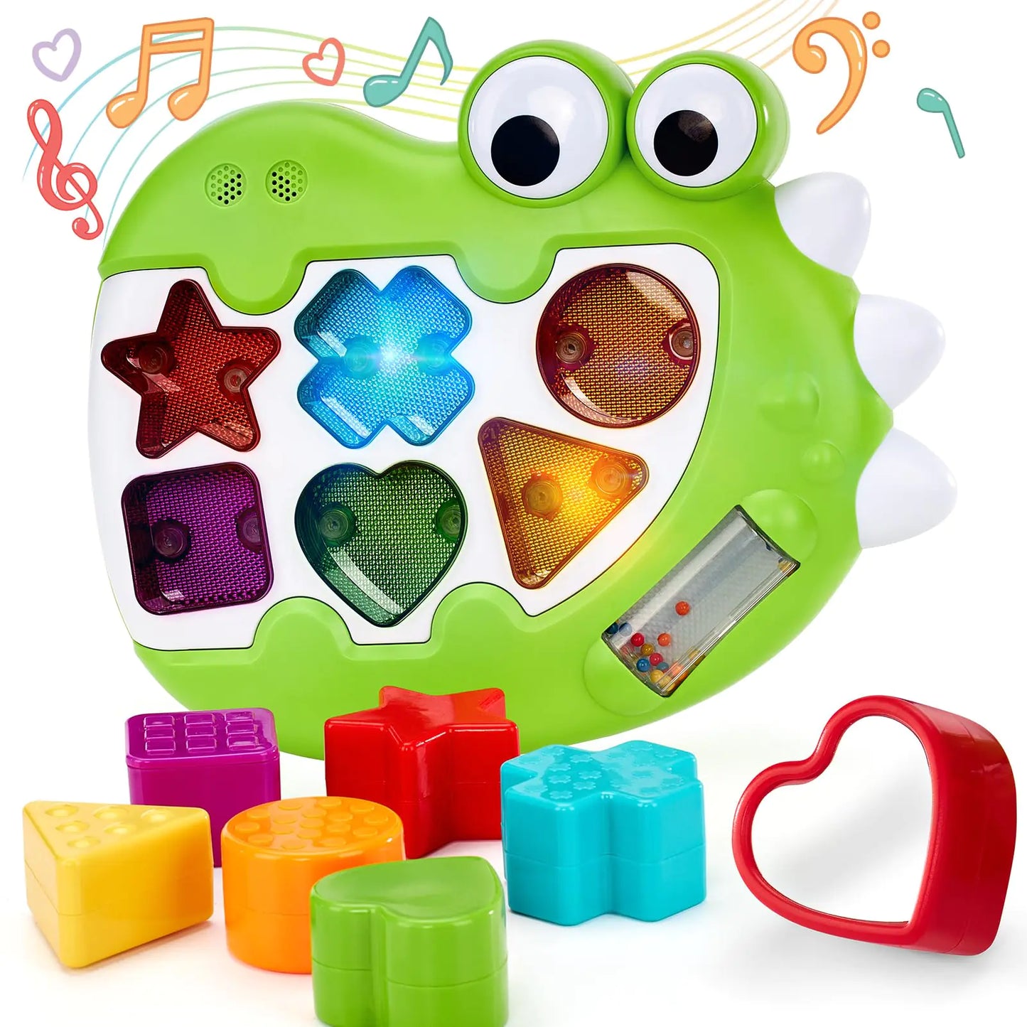 hahaland 1 Year Old Boy Toys - Light up Musical Shape Sorter - Toys for 1 Year Old Boy Birthday Gift - Montessori Learning Toddler Toys Age 1-2 - Baby Toys 12-18 Months