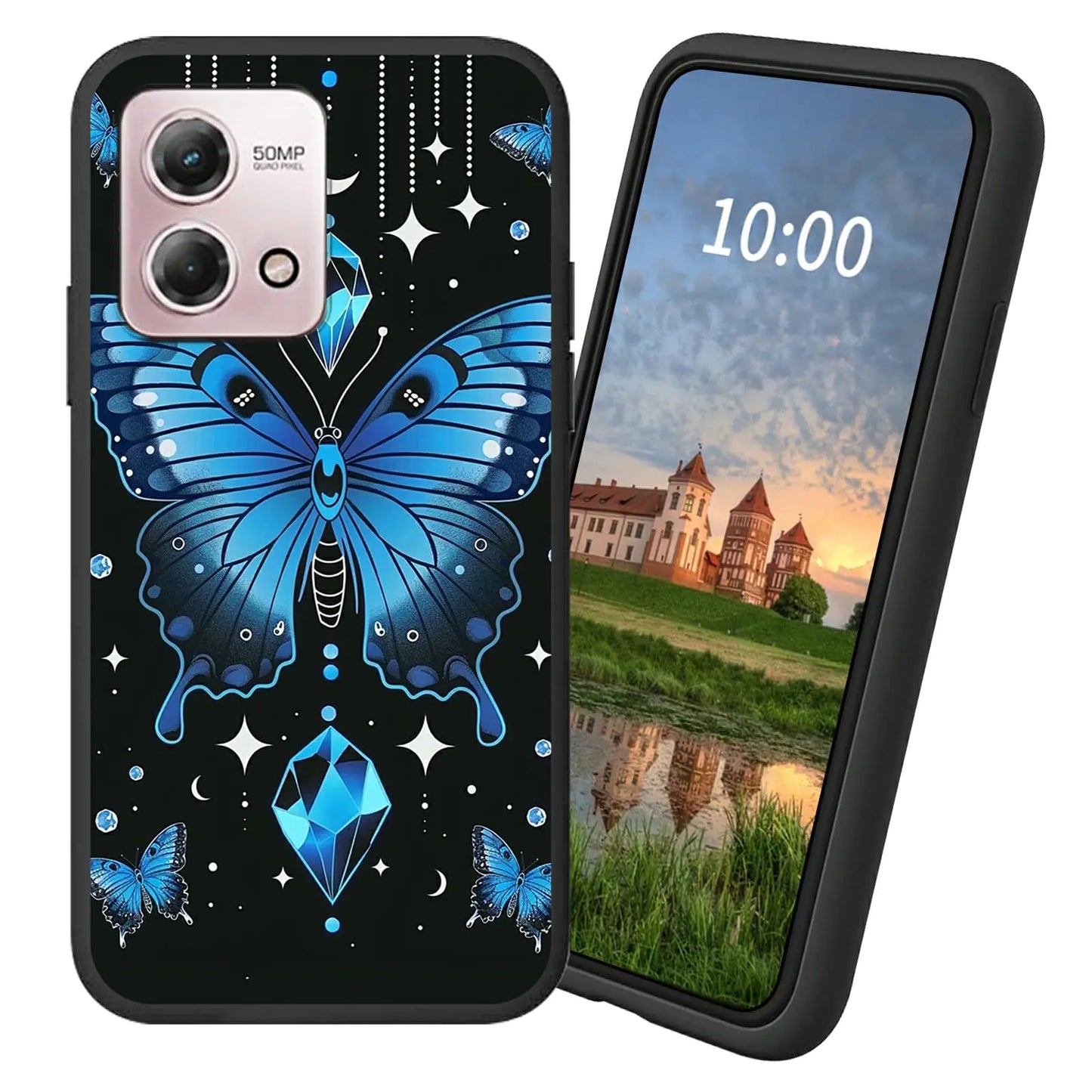 Dikoer for Moto G Stylus 4G 2023 Phone TPU Soft Matte Candy Cover Men Womens Cell Phone Accessories Bumper Shockproof Protection Case for Motorola Moto G Stylus 4G 2023 6.5" Blue Butterfly