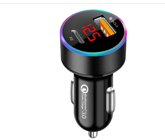 Car Phone Charger with 3.1A Dual USB and Voltage Display