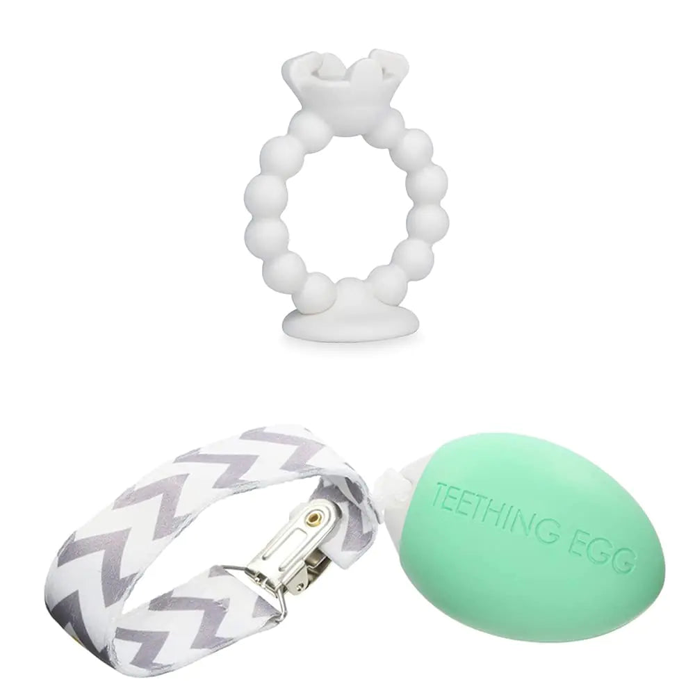 The Teething Egg and Grippie Ring- Baby Development Toys 6 to 12 Months 3 Month Old Baby Boy or Girl 4 Month Toys Baby Sensory and Development Toys up to 18 Months