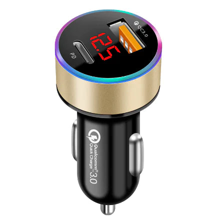 Car Phone Charger with 3.1A Dual USB and Voltage Display