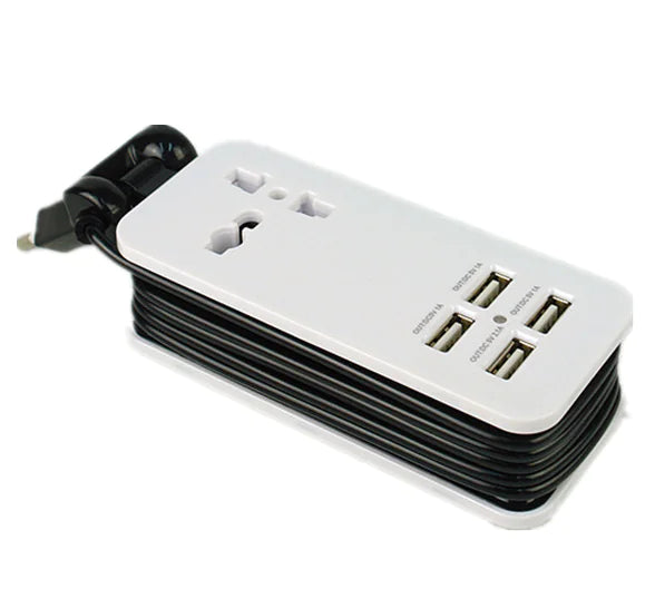 4-in-1 Multi-Port Power Strip with Phone Charger
