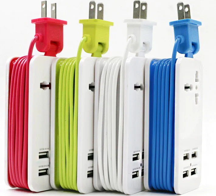 4-in-1 Multi-Port Power Strip with Phone Charger